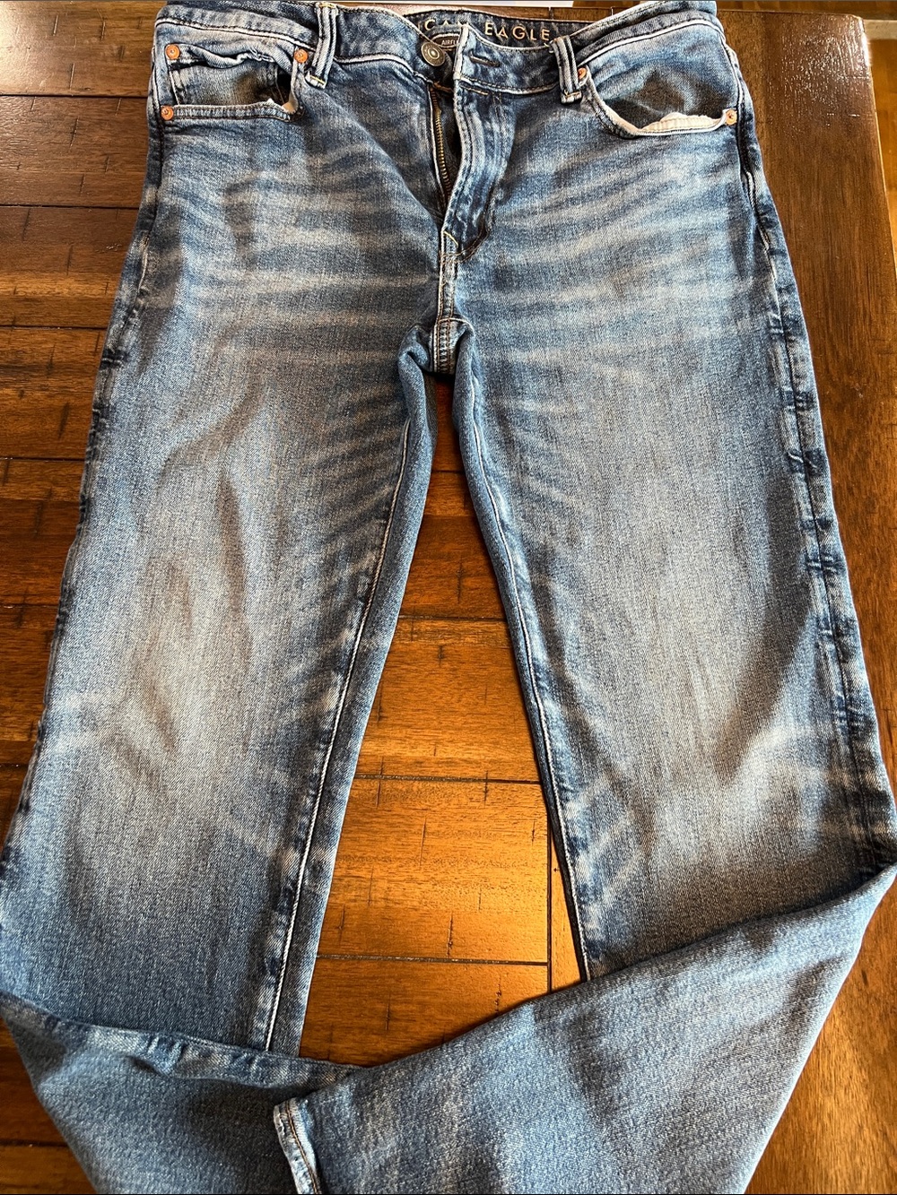 American Eagle Outfitters Men’s Washed Blue Slim Straight Jeans